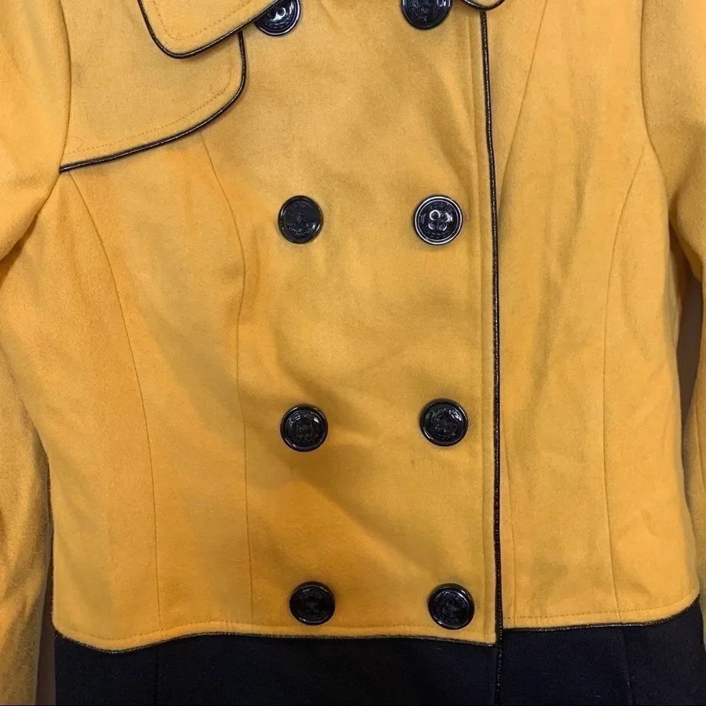 Steve Madden Color Block Pea Coat Size Small - Picture 4 of 8